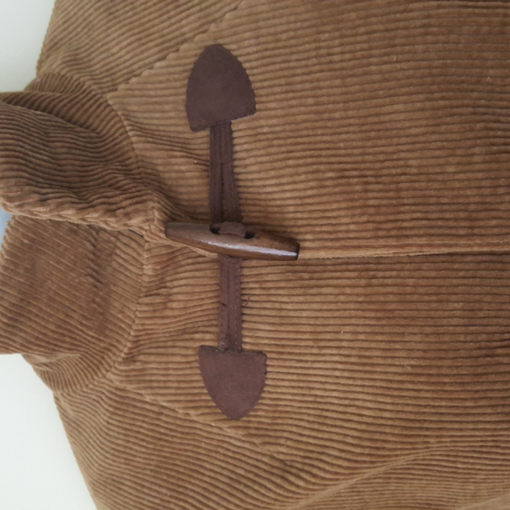 Corduroy Cape Poncho Cinnamon Brown Cotton One Size Western Country Rustic - Picture 4 of 14